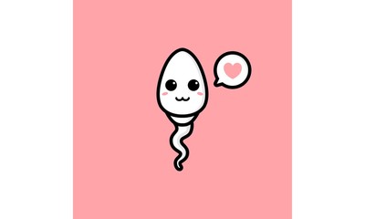 cute sperm mascot vector design