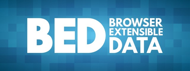 BED - Browser Extensible Data acronym, technology concept background