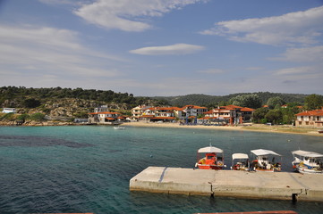 May 10, 2013 - Small bright fishing boats stand in the greek seaport