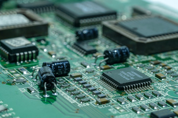  Closeup on electronic devices on boards, background images