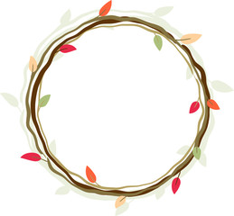 Autumn wreath, round vector frame for design.