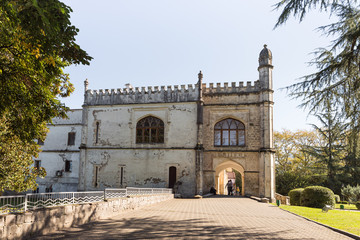 Fototapeta premium The side entrance to the Dadiani Palace - the residence of an ancient family of Megrelian princes in Zugdidi city in Georgia