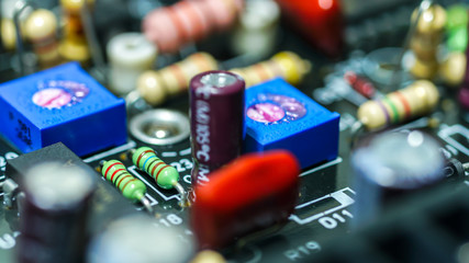 Closeup on electronic board, background images	