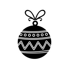 silhouette of ball christmas decoration isolated icon vector illustration design