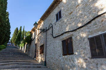 Streets of the town Pollenca in Mallorca