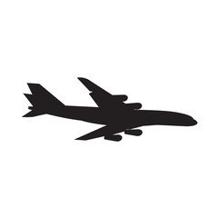 Isolated silhouette of an airplane - Vector illustration