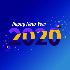 Happy new year 2020 vector template