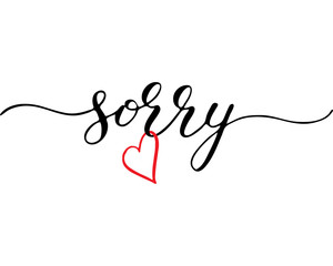 Sorry phrase lettering handwritten text