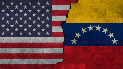 flag of the united states of america and Venezuela.