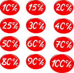 Discount stickers. Vector images isolated from background.