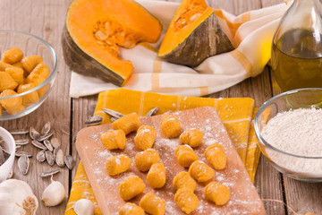 Raw pumpkin gnocchi.