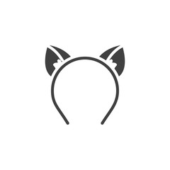 Cat ears, sex toy vector icon. filled flat sign for mobile concept and web design. Cat ears headband glyph icon. Symbol, logo illustration. Vector graphics