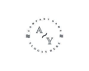 Initial AY vintage logo template