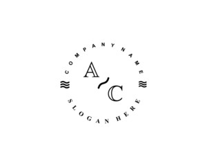Initial AC vintage logo template