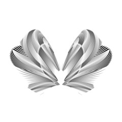 Abstract halftone lines decorative texture background, creative geometric floral pattern, ornament, vector modern design sign, symbol, emblem, element.