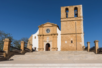 View of the cathedral of San Gerlando in Agrigento, Sicily, Italy 