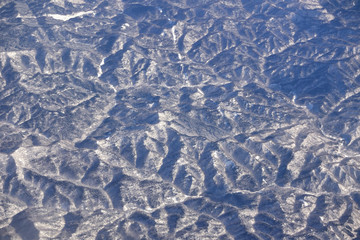 Bird view of snow landscape