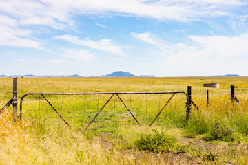 Farm gate and fence in ruralarea of South Africa