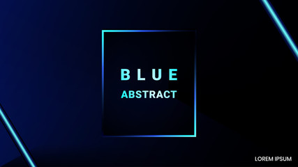 Blue abstract minimal design, with blue light effect. Design for backdrop, presentation, banner etc.