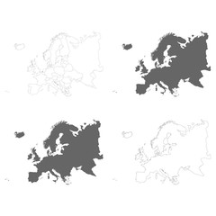 vector illustration with Political Maps of Europe