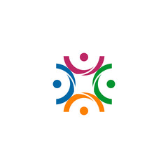 Community and adoption care icon logo design template