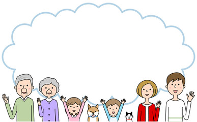 家族　三世代　ふきだし
