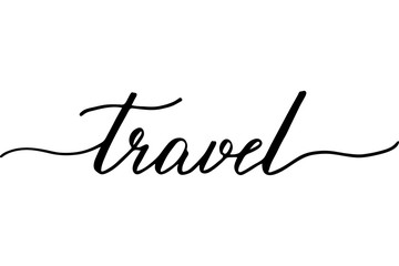 Travel handwritten text vector