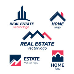 Real Estate, Building and Construction Logo Vector Design. Logo real estate set