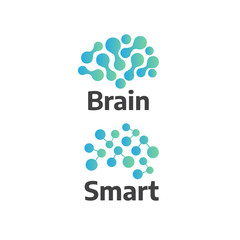 Brain logo design template. Brain, Creative and learning icons