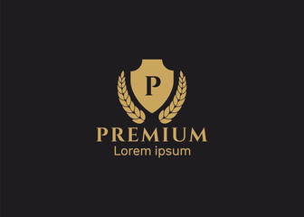 Luxury Gold Crest logo collection. Crests and luxury logo set