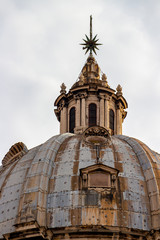 Fototapeta na wymiar Sant'Andrea della Valle Minor Basilica dome low-angle exterior partial view in Rome, Lazio Region, Italy