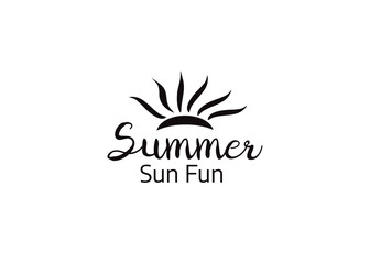 Summer logotypes. Summer vintage design logos. Beach party logo