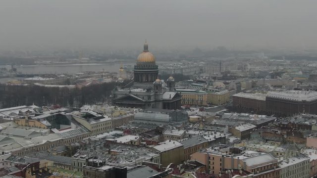 St. Petersburg from above. Shot on a drone