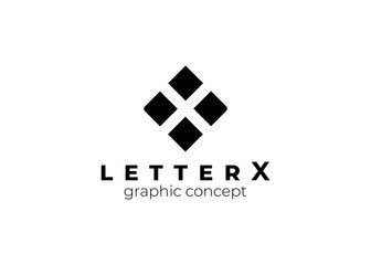 letter X logo vector. Geometric x form logotype.