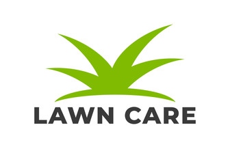 Lawn care logo vector. Lawn grass service vector logotype