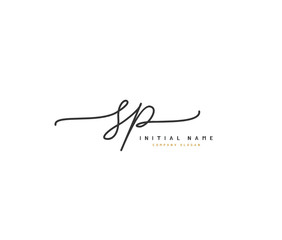 S P SP Beauty vector initial logo, handwriting logo of initial signature, wedding, fashion, jewerly, boutique, floral and botanical with creative template for any company or business.