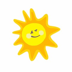  vector cartoon sun illustration with eyes on a white background