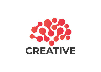 Brain Creative Learning Logo. Abstract human brain logo