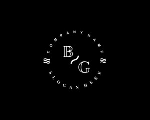  Initial BG vintage logo template