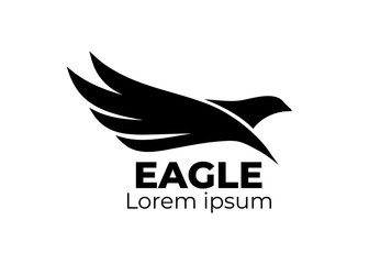 Eagle logo vector. Falcon logotype. Bird icon