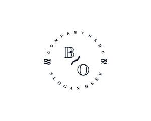  Initial BO vintage logo template