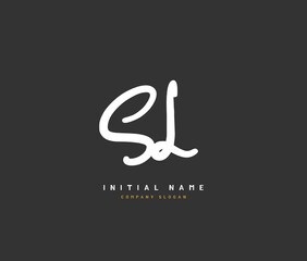 S L SL Beauty vector initial logo, handwriting logo of initial signature, wedding, fashion, jewerly, boutique, floral and botanical with creative template for any company or business.