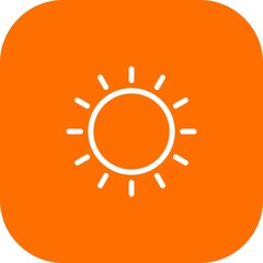Round Corner Sun Icon With White Background