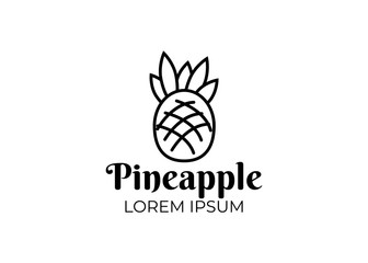 Pineapple logo vector. Tropical pineapple abstract icon