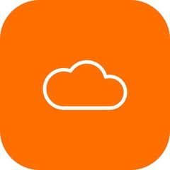 Round Corner Cloud Icon With White Background