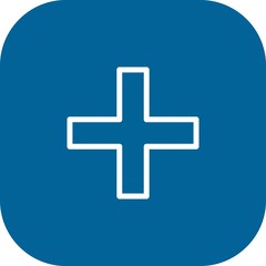 Obraz premium Round Corner Add Icon With White Background