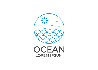 Logo sea. Circle minimal Logo Sea. Sea icon