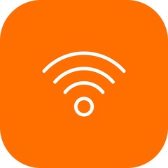 Round Corner Wifi Signal Icon With White Background