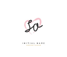 S A SA Beauty vector initial logo, handwriting logo of initial signature, wedding, fashion, jewerly, boutique, floral and botanical with creative template for any company or business.