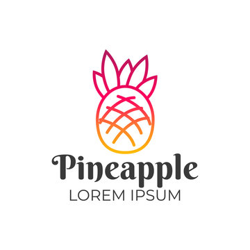 Pineapple logo vector. Tropical pineapple abstract icon